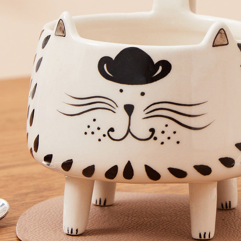 Cat Illustration Cup Coffee Breakfast