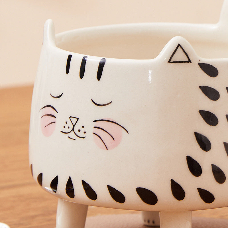 Cat Illustration Cup Coffee Breakfast